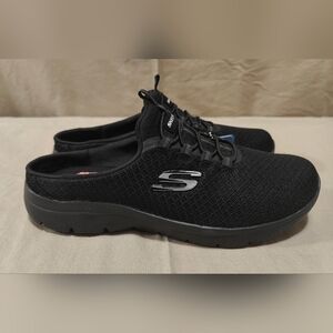 Women's NEW Skechers Black Memory Foam Mules, Size 7